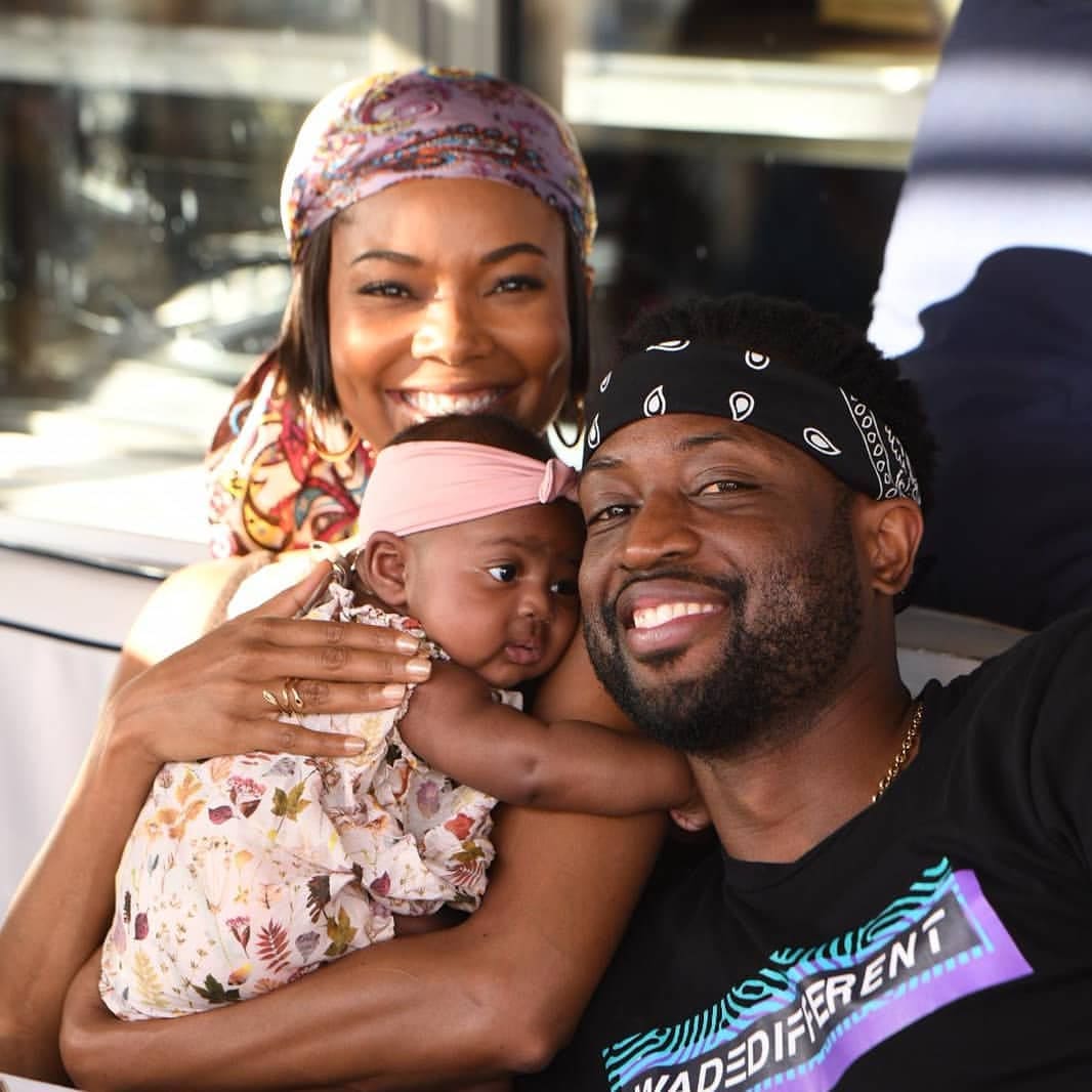Gabrielle Union And Dwayne Wade Are The Happiest Parents - Fans Say That Baby Kaavia Is Twinning With Her Dad In The Latest Family Pic