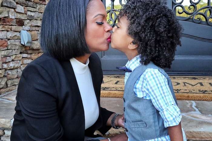 Kandi Burruss Takes On The Debate Of Parents Kissing Their Children On The Lips Using This Photo With Ace -- Does Todd Tucker's Wife Have A Point?