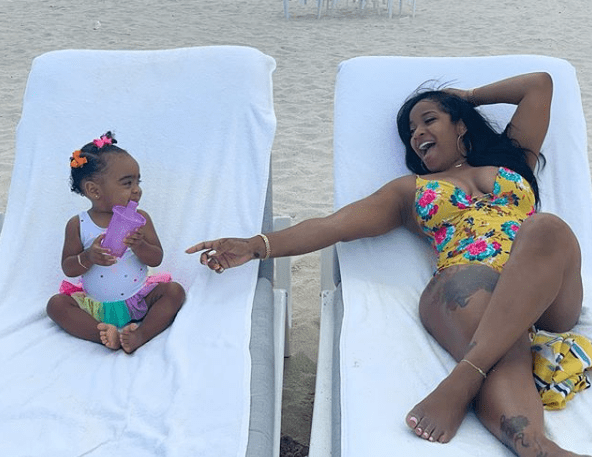 Toya Wright Enjoys A Beach Day With Cutie Pie Reign Rushing And Fans 
