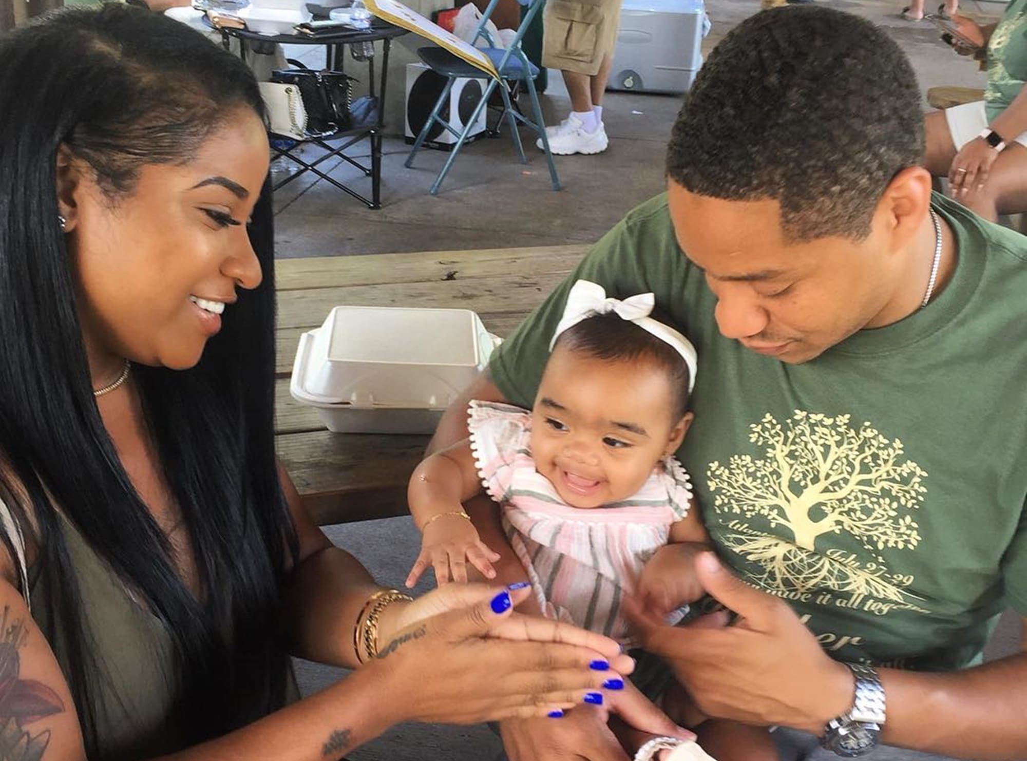 Toya Wright's Video With Robert Rushing Teaching Baby Reigny To Swim Have Fans In Awe