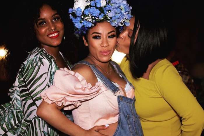 Keyshia Cole Looks Stunning In Baby Shower Photo Wearing Sheer White Gown With Boyfriend Niko Khalé And Mother Francine 'Frankie' Lons By Her Side