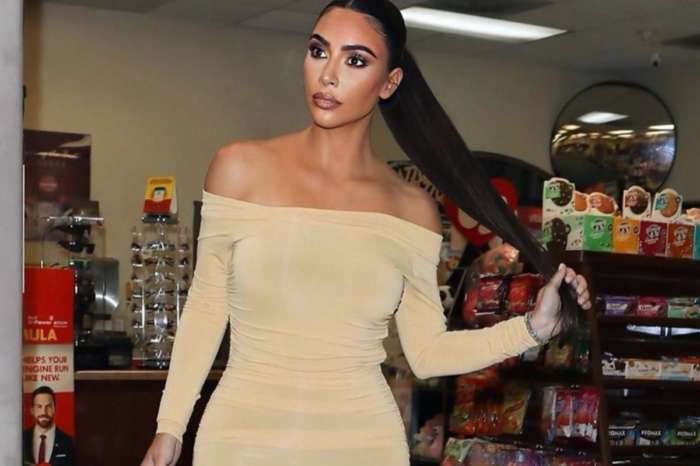 Kim Kardashian Rocks Long Ponytail And KKW Beauty Glitz And Glam Makeup