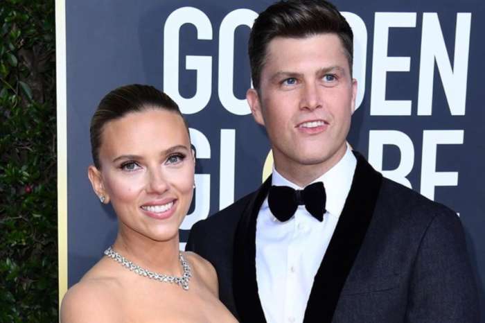 Scarlett Johansson Wore Vera Wang To Golden Globes As She And Fiance Colin Jost Walk The Red Carpet