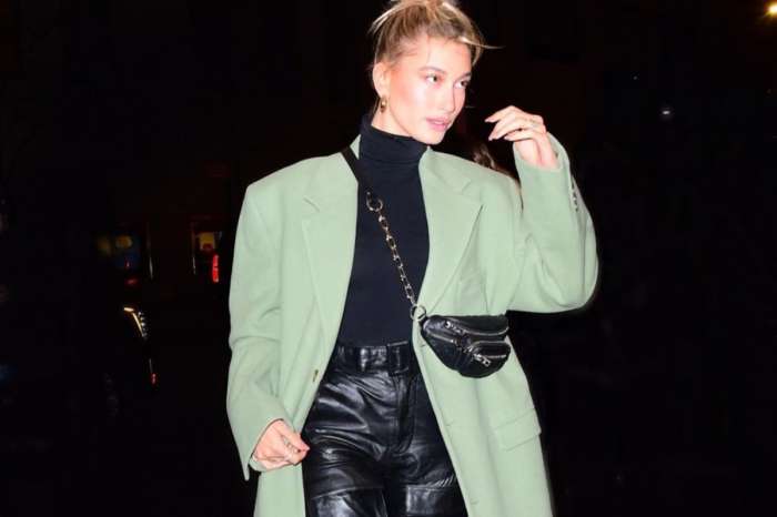 Hailey Bieber Stuns In Martine Rose Wool Coat And Alexander Wang Boots