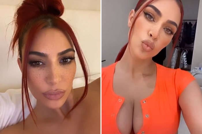 KUWTK: Kim Kardashian Shows Off Her New Bright Red Hair In Sultry Selfie!