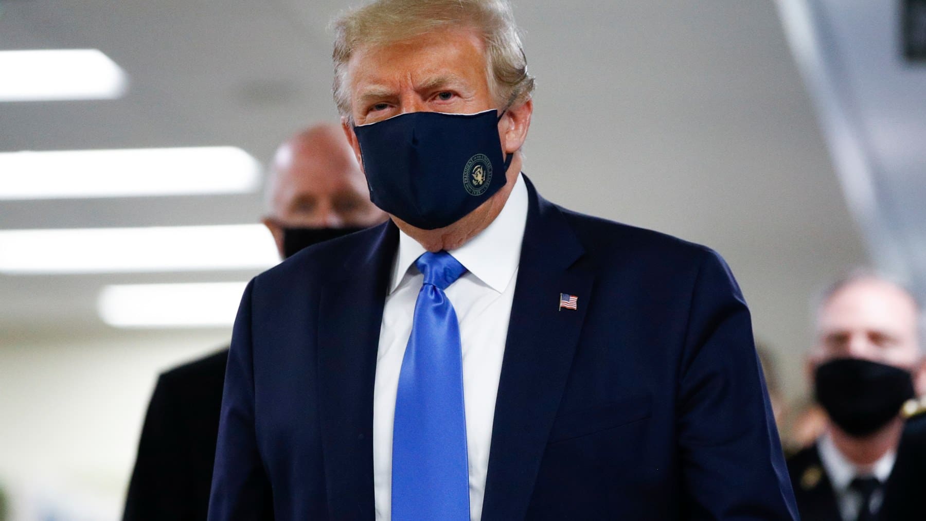 President Donald Trump Wears A Mask School Reopening