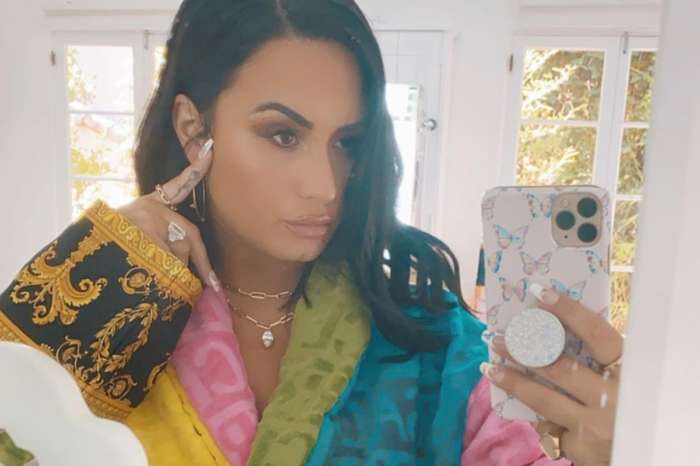 Demi Lovato Is Colorful In Luxurious Versace Robe
