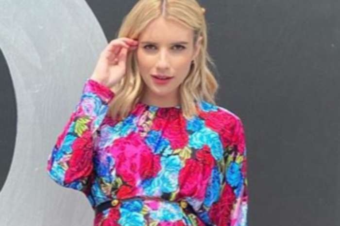Pregnant Emma Roberts Displays Her Baby Bump In Versace Mini Dress As She Teases Upcoming Project