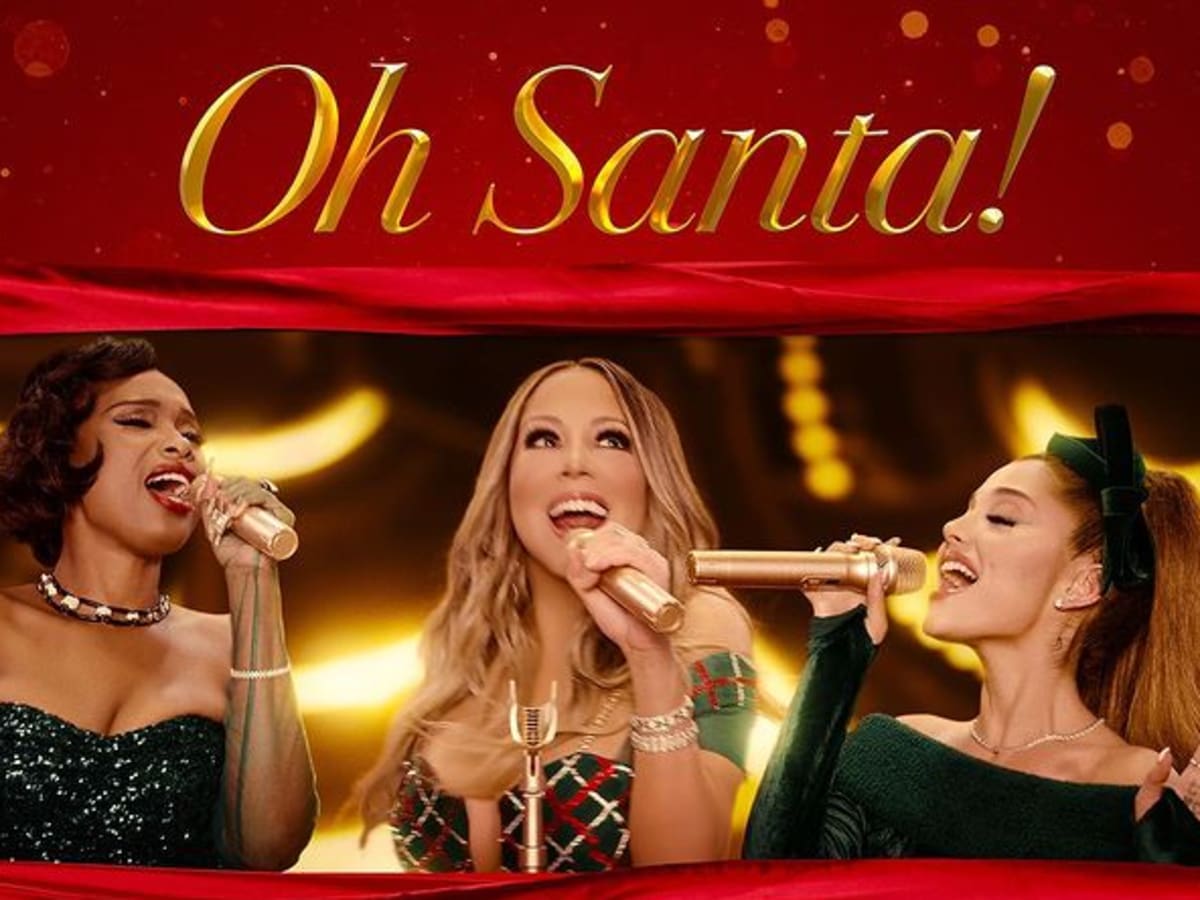 Mariah Carey And Ariana Grande Have Dueling Whistle Notes With Jennifer Hudson Santa!' | Celebrity