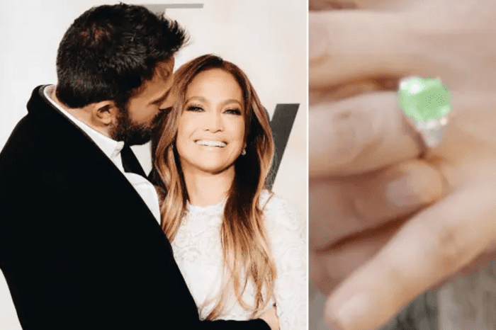 Jennifer Lopez wears Ben Affleck's green diamond engagement ring without taking it off