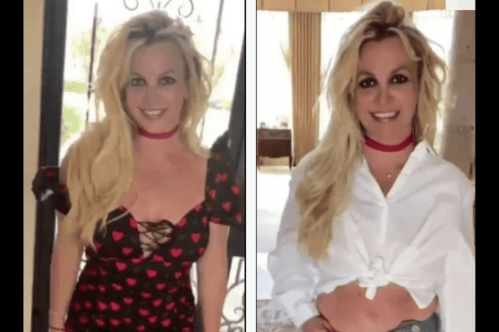 Pregnant Britney Spears shows off tiny belly