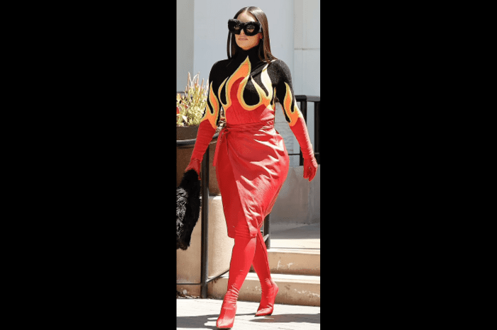 Fur goggles and fiery jumpsuit: fans ridiculed Kim Kardashian's new outfit