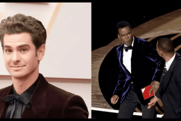 They caught Andrew Garfield mimicking the slap they gave to Chris Rock.