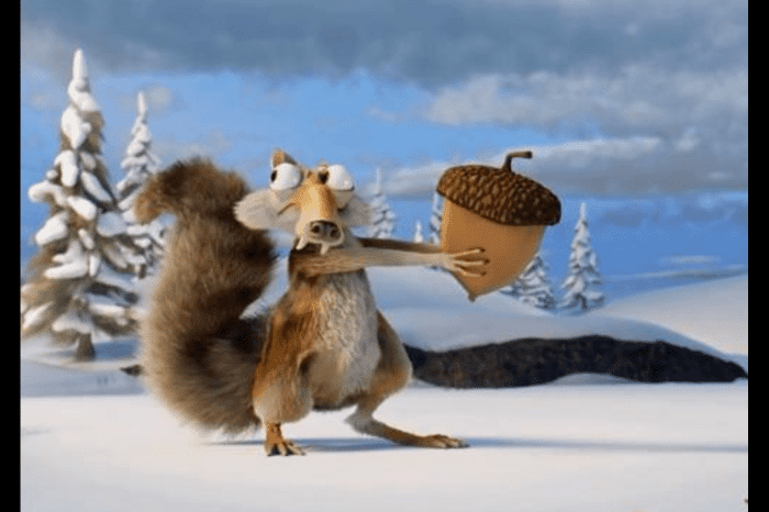 The squirrel from 'Ice Age' got to the acorn