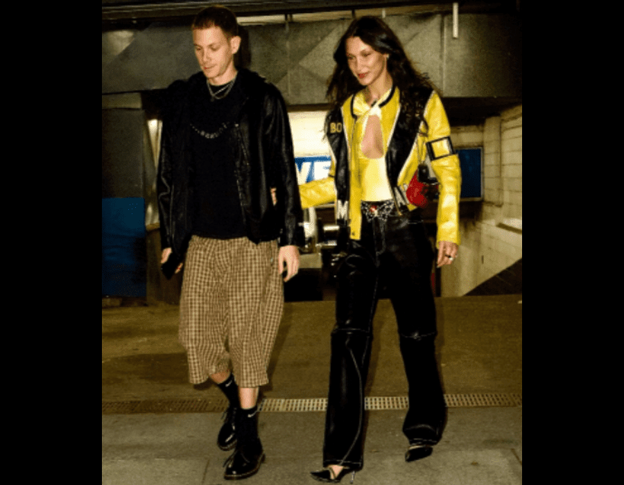 Wear a motorcycle jacket and a low rise skirt like Bella Hadid