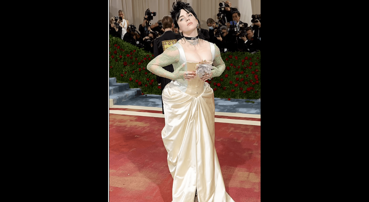 A tight corset barely contained Billie Eilish's ample look at the Met Gala