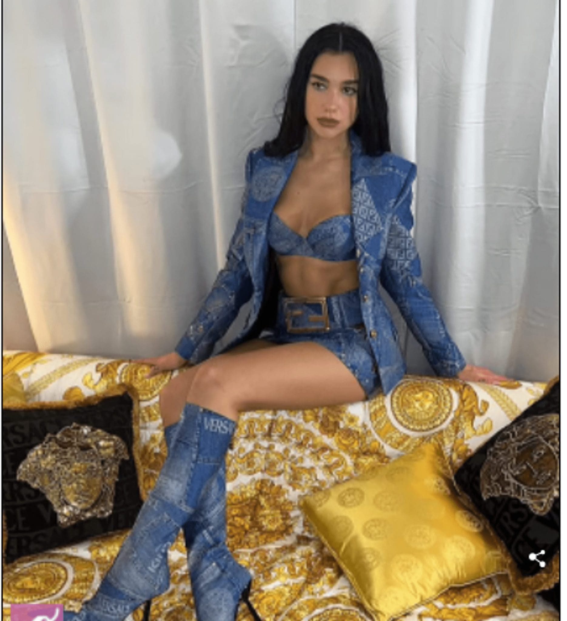 Dua Lipa surprised fans with a bold denim look from Fendace