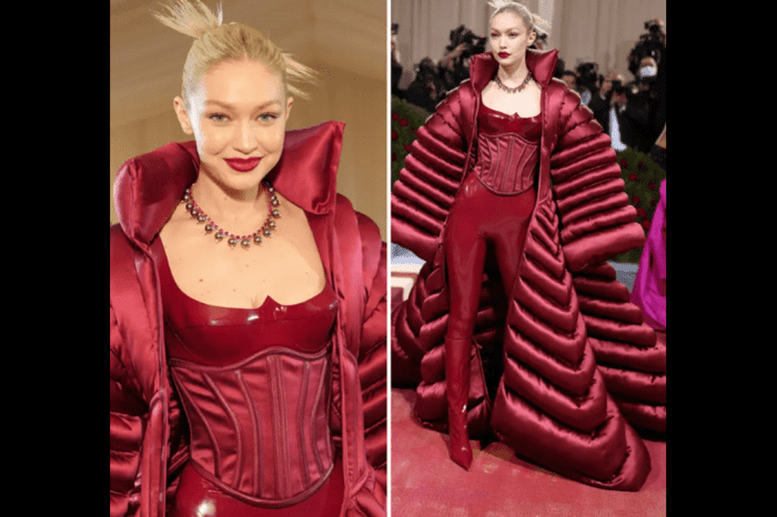 In a latex catsuit and a giant down jacket, Gigi Hadid came to the Met Gala