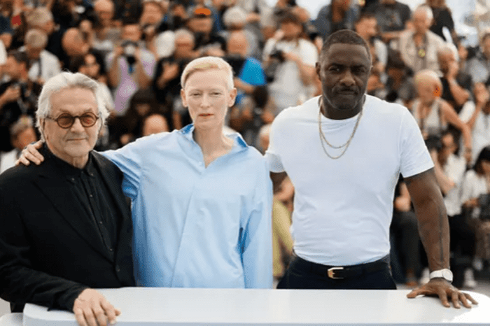 Tilda Swinton and Idris Elba at the premiere of their new film at the Cannes Film Festival