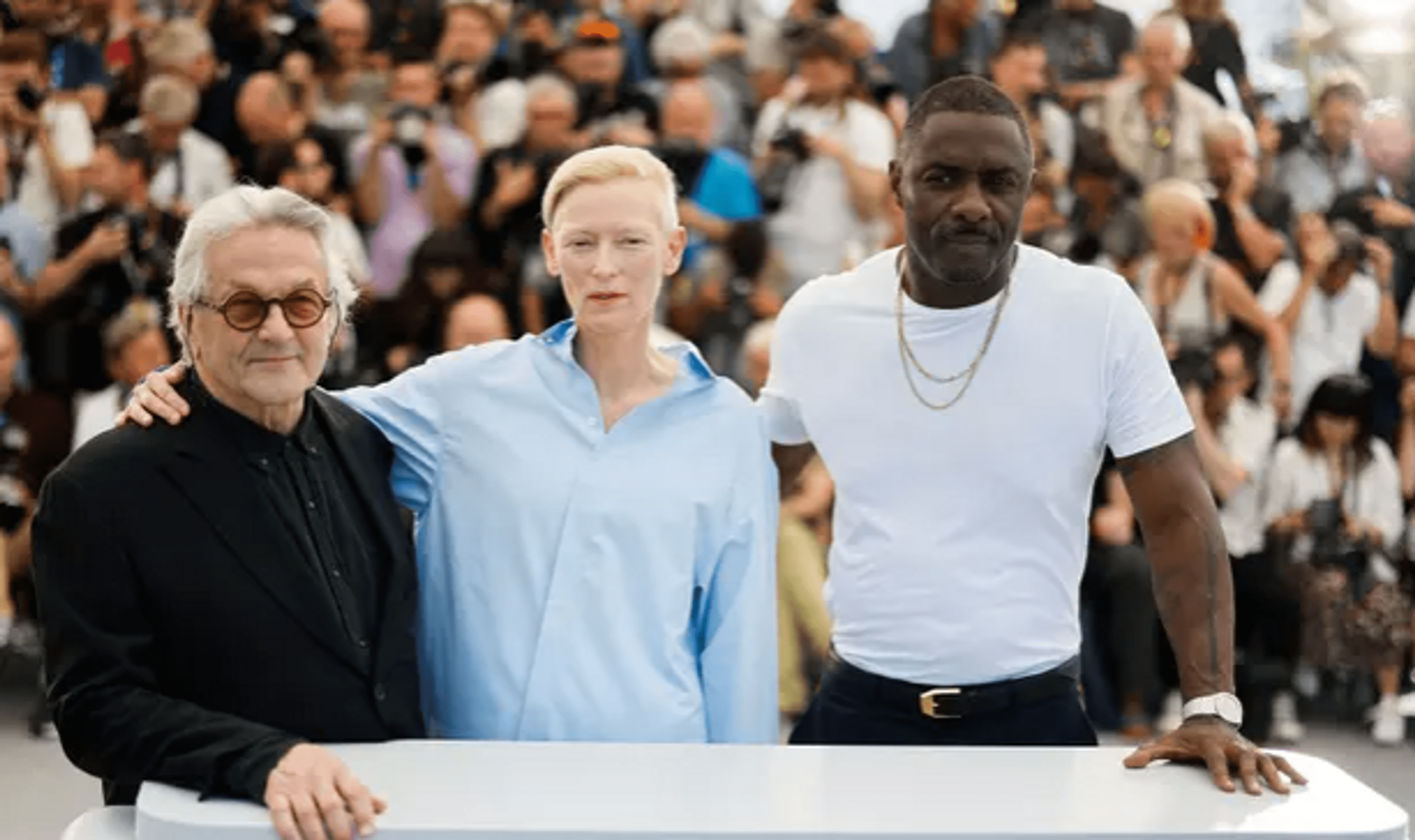 Tilda Swinton and Idris Elba at the premiere of their new film at the Cannes Film Festival