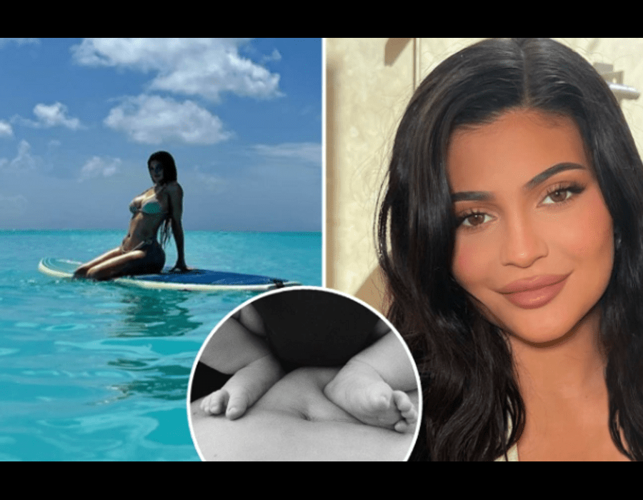 Kylie Jenner posed in a swimsuit three months after giving birth
