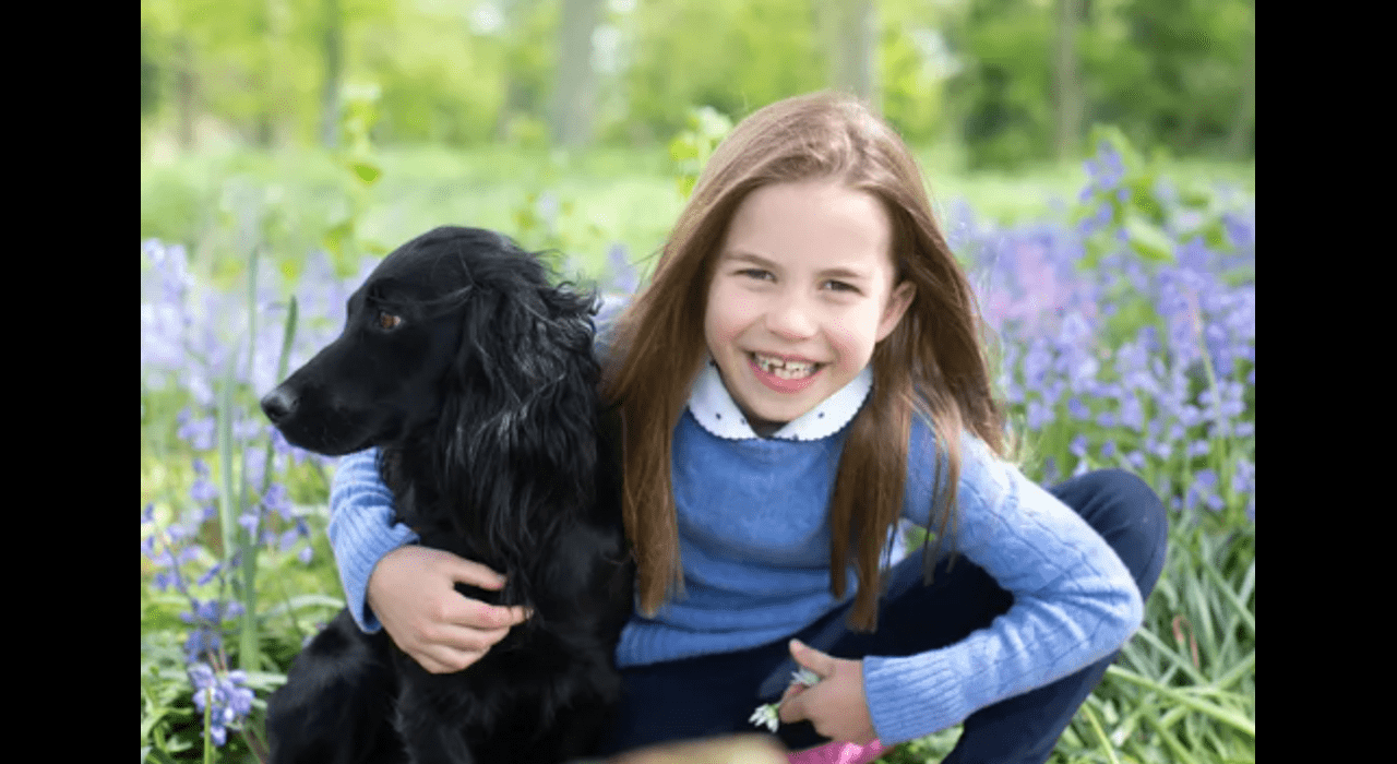 राजकुमारी शार्लोट 7 है!  केट मिडलटन ने अपने प्यारे कुत्ते के साथ अपनी बेटी की नई तस्वीरें लीं