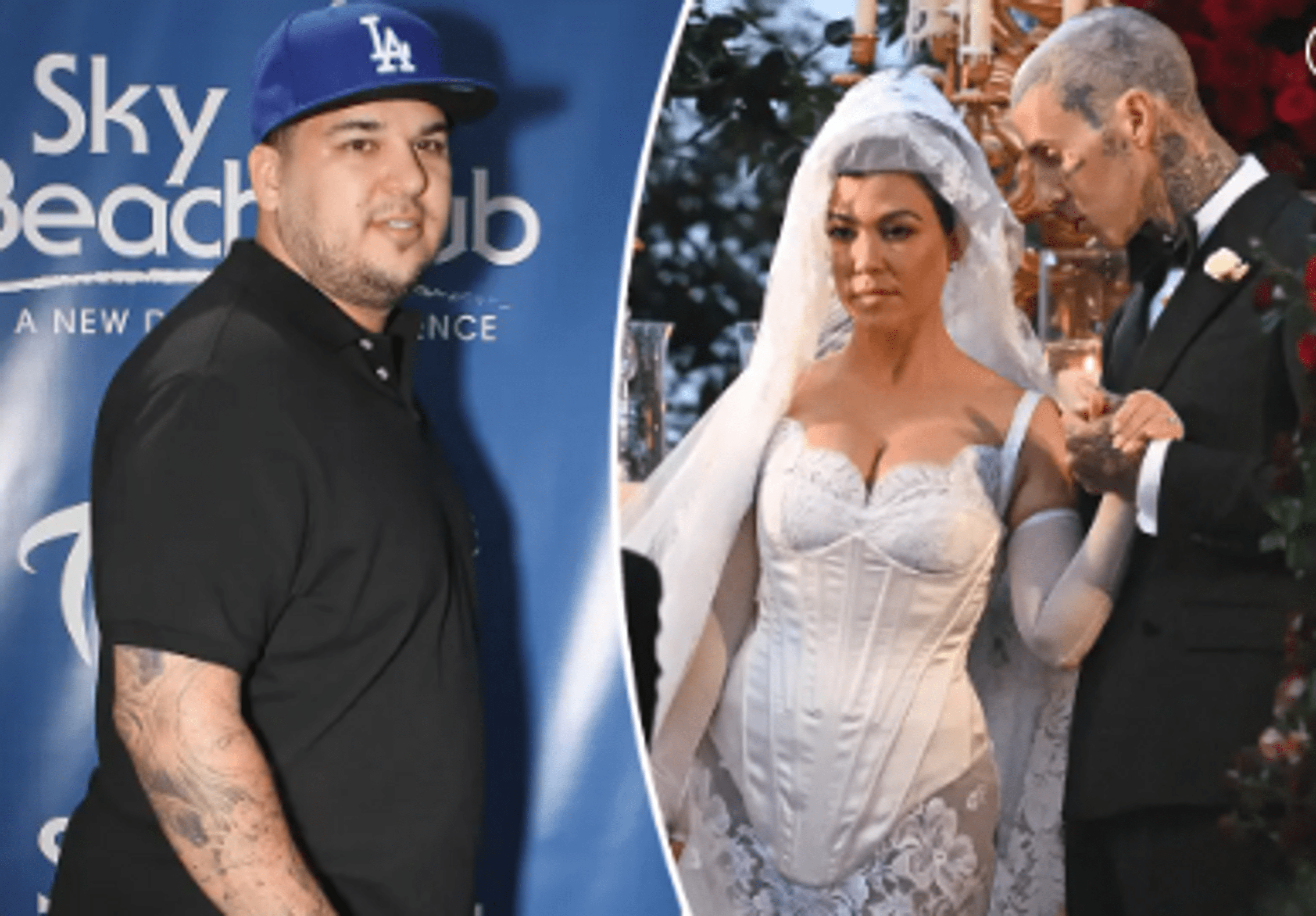 Why did Rob Kardashian miss his sister Kourtney and Travis Barker's wedding in Italy?
