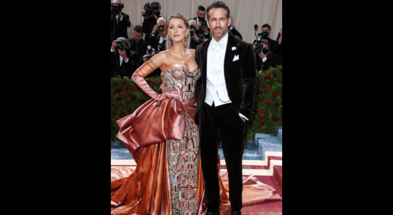 Ryan Reynolds kept his eyes on Blake Lively as she wore a surprise dress to met Gala
