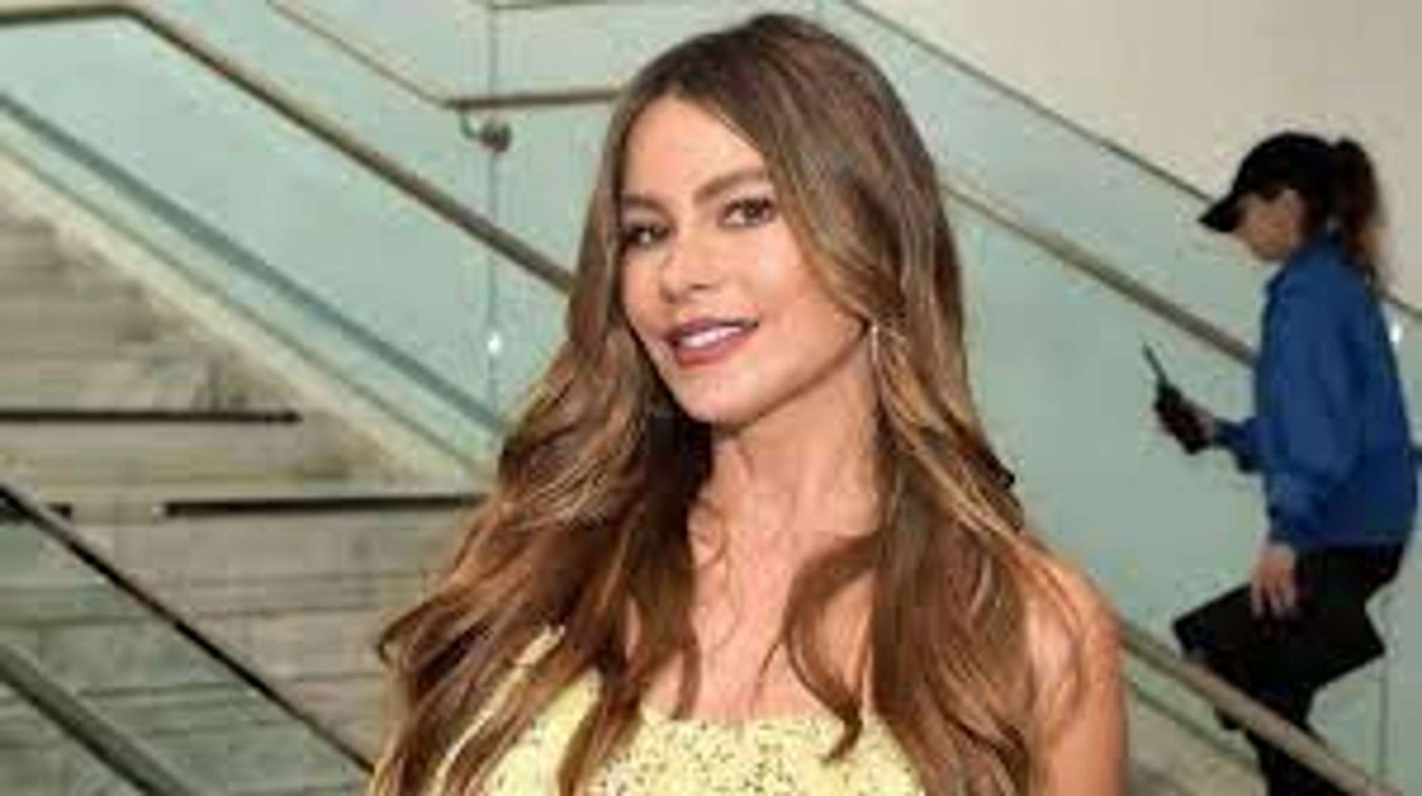 Sofia Vergara in a leopard print swimsuit shows off her perfect figure and tan
