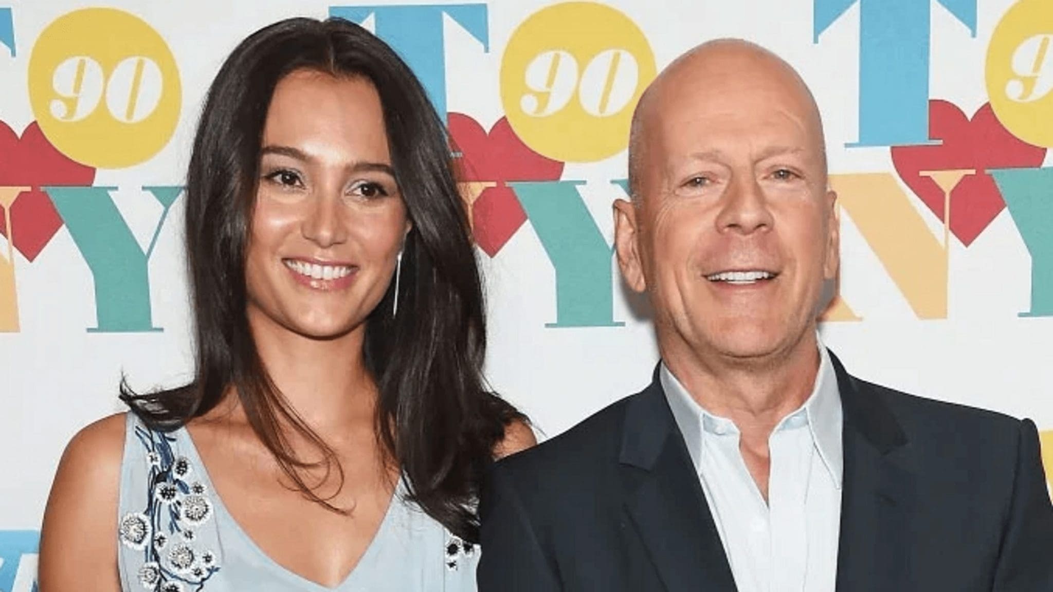 Aphasia Patient Bruce Willis with his beautiful wife, appeared on the web