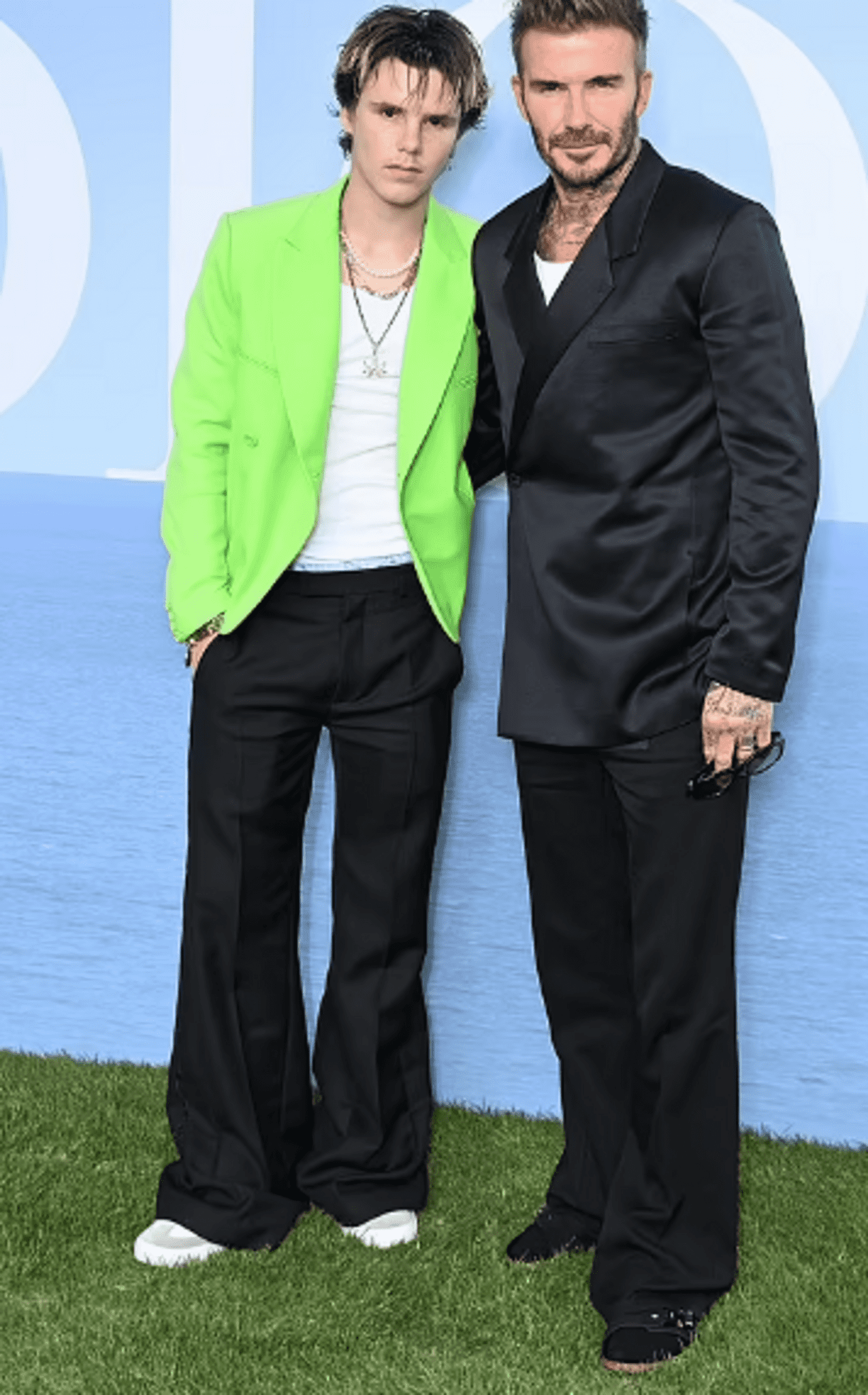 David Beckham attends the Dior fashion show with his youngest son, Cruz