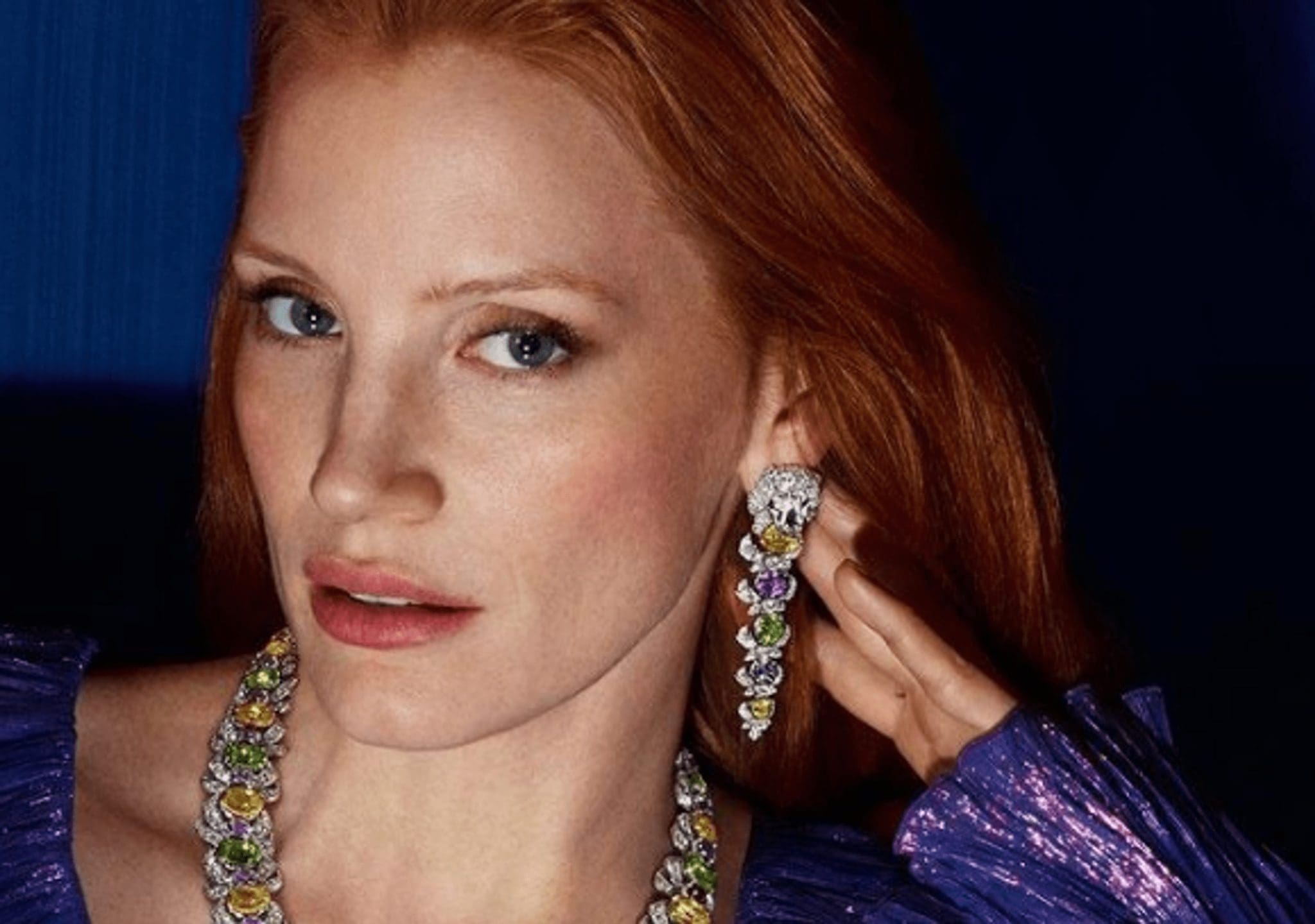 Jessica Chastain is the face of Gucci's Garden of Delights high jewelry collection