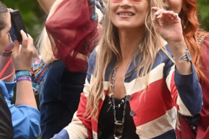 Kate Moss celebrated the Queen's Platinum Jubilee by wearing a UK flag jacket