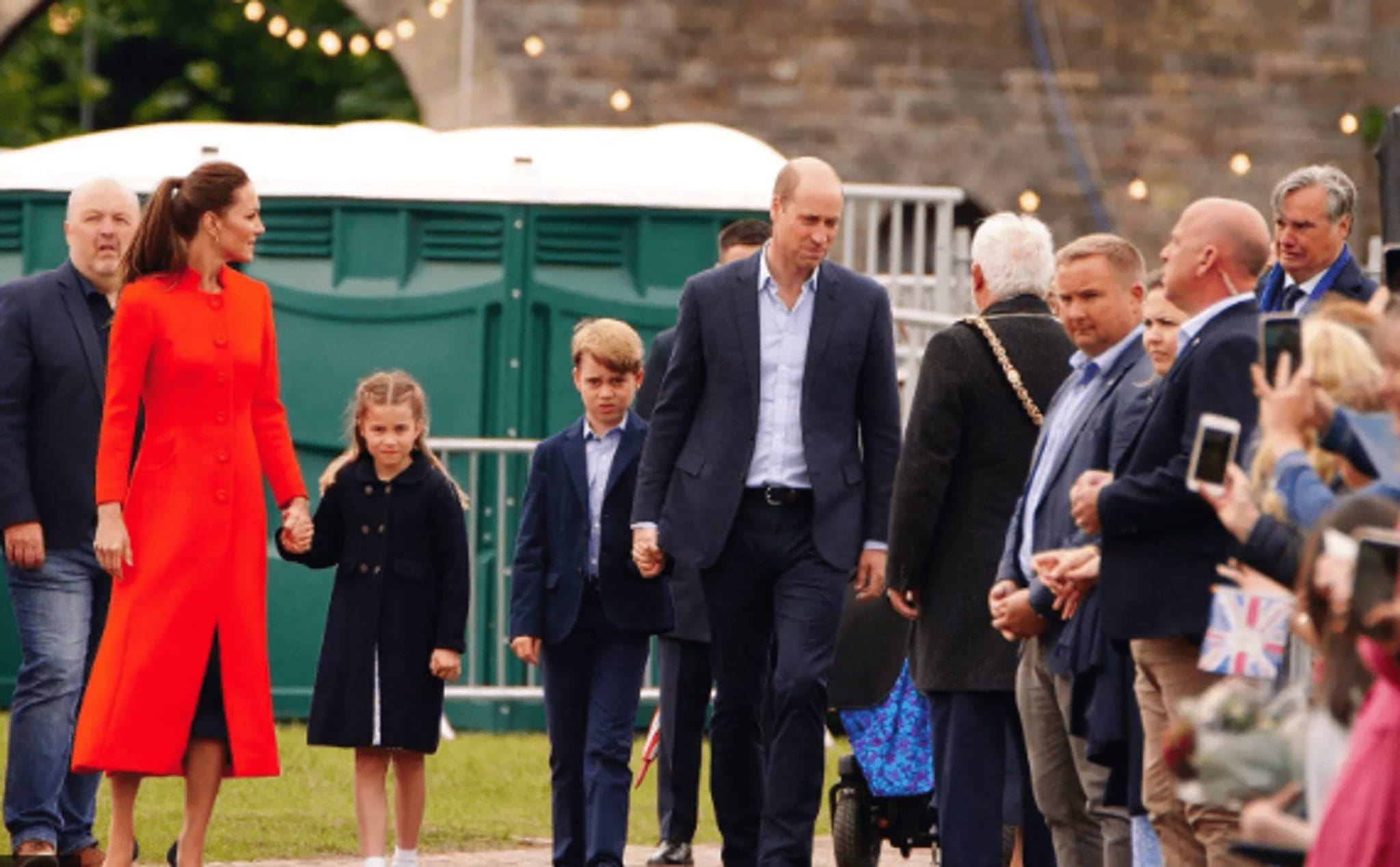 Kate Middleton and Prince William, along with George and Charlotte, came in Wales