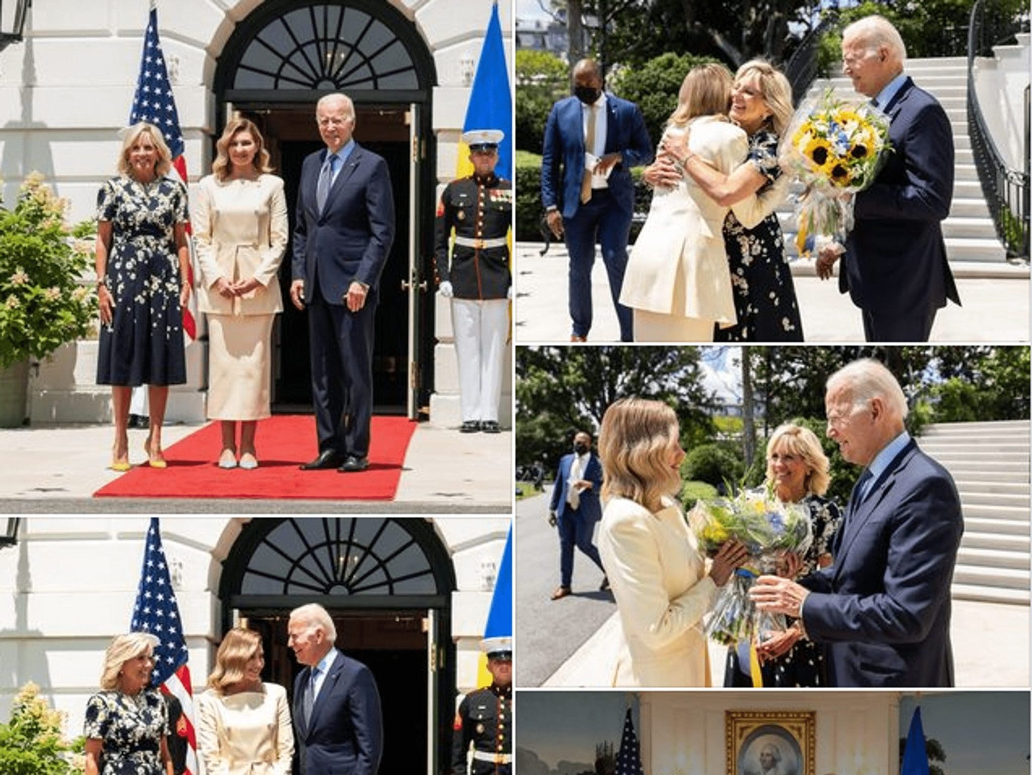 As The President Gives Her A 'Symbolic' Sunflower Bouquet, Olena Zelenska Meets Jill Biden In The White House