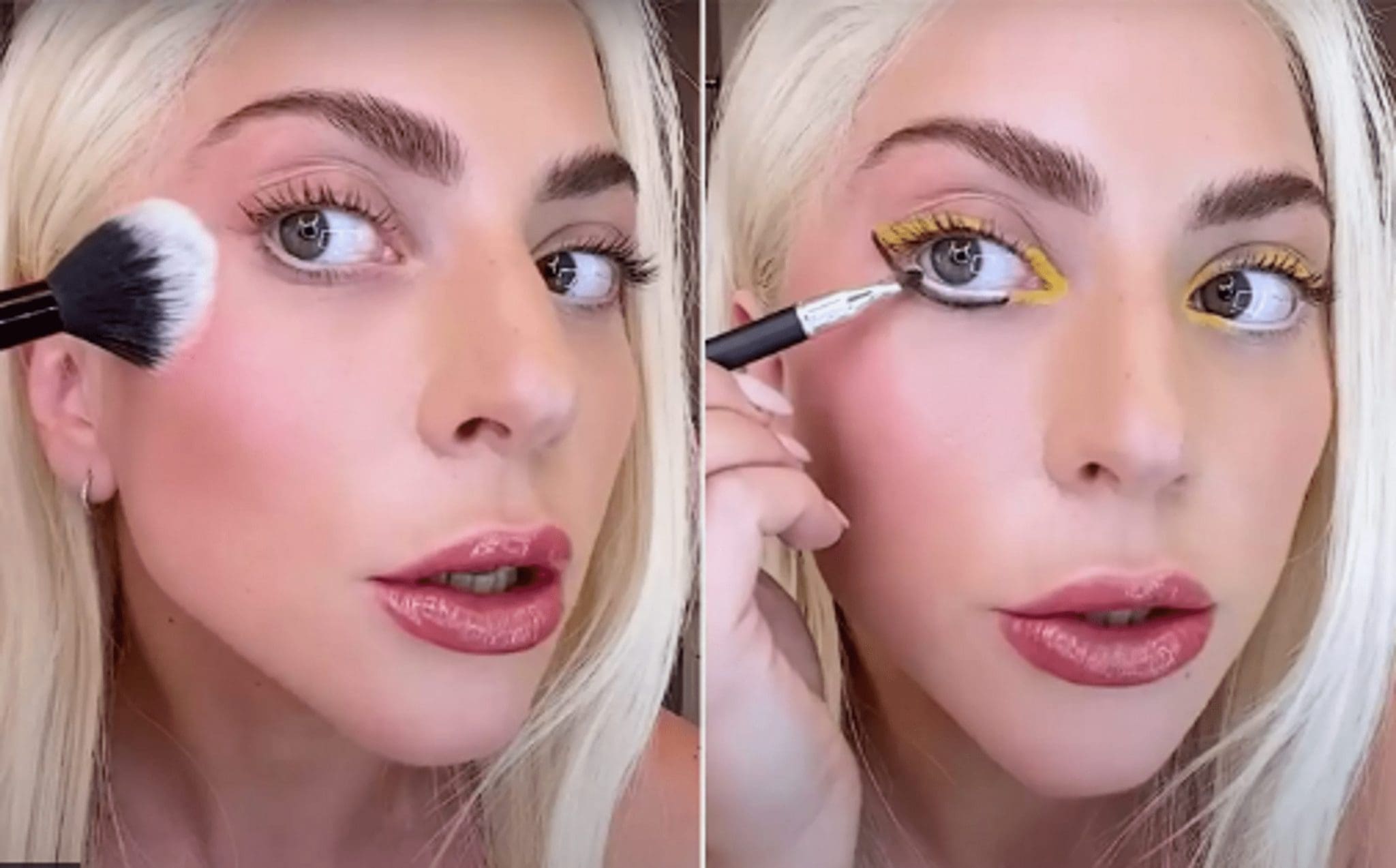 Lady Gaga filmed a beauty video and showed how to do her makeup