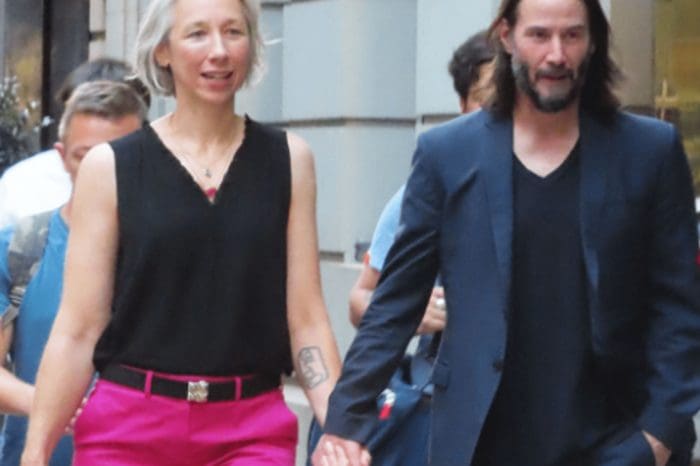 Lovers Keanu Reeves and Alexandra Grant, in the most fashionable color trousers, walk around New York