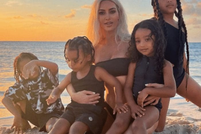 Kim Kardashian Pleased With A Beach Photo Shoot With Children During A Summer Holiday