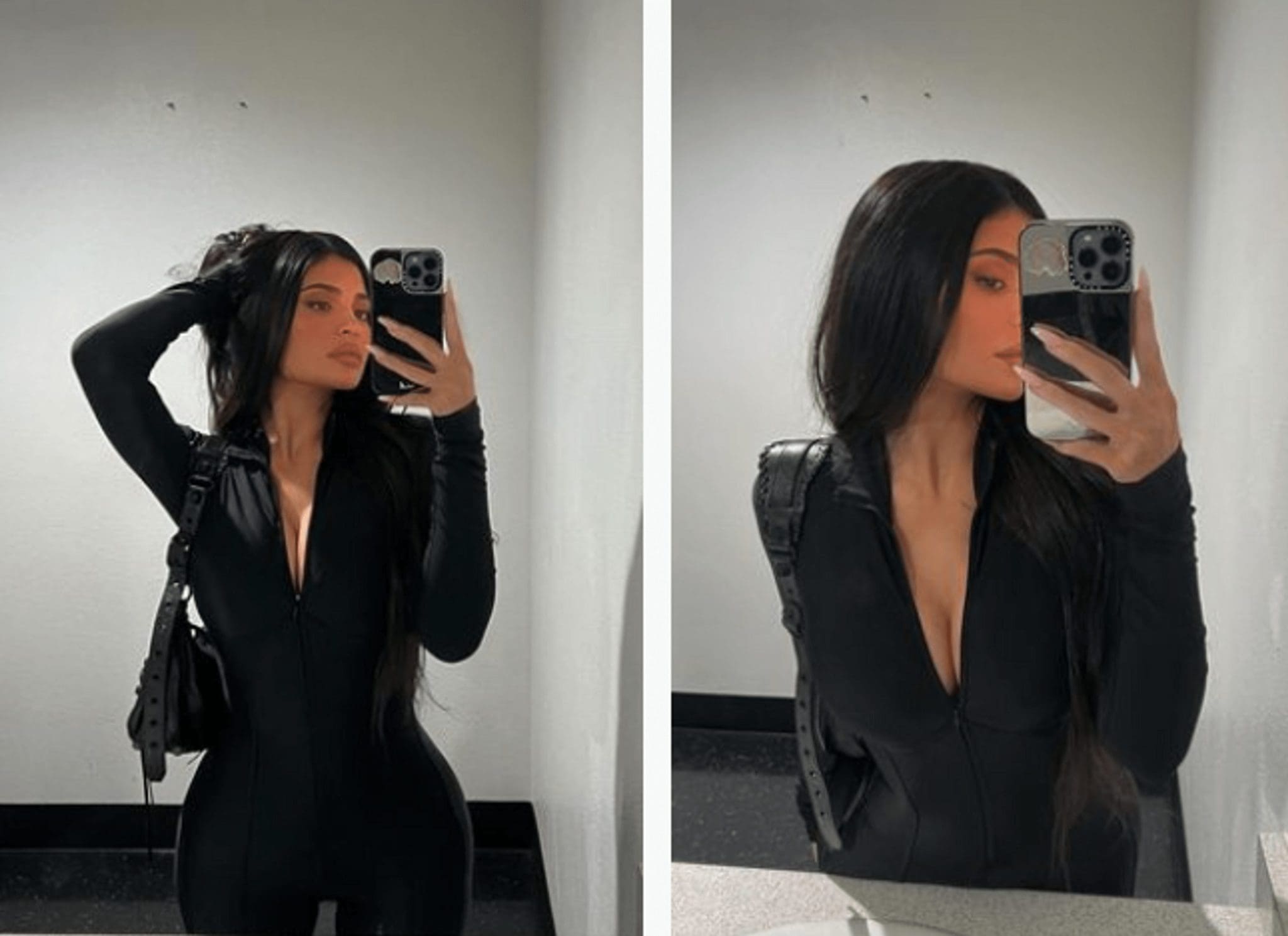 In A Figure-Hugging Catsuit, Beauty Entrepreneur Kylie Jenner Displayed Her Toned Body While Taking Selfies In Front Of A Mirror