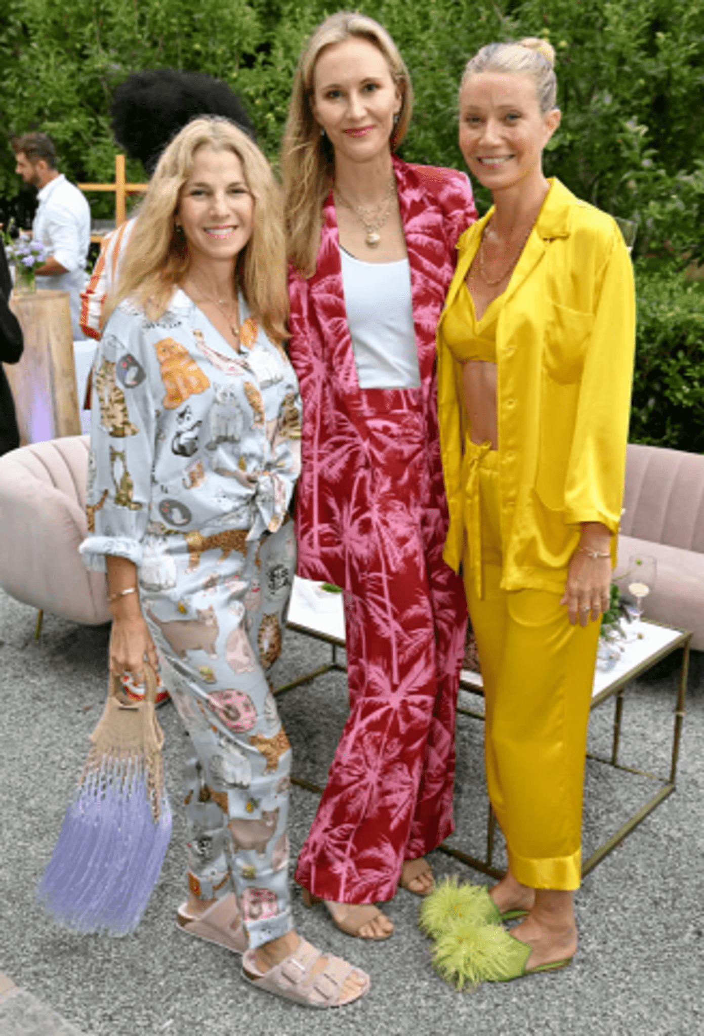 Gwyneth Paltrow Showed Up For A Social Event In Silk Pajamas And Just Minimum Makeup