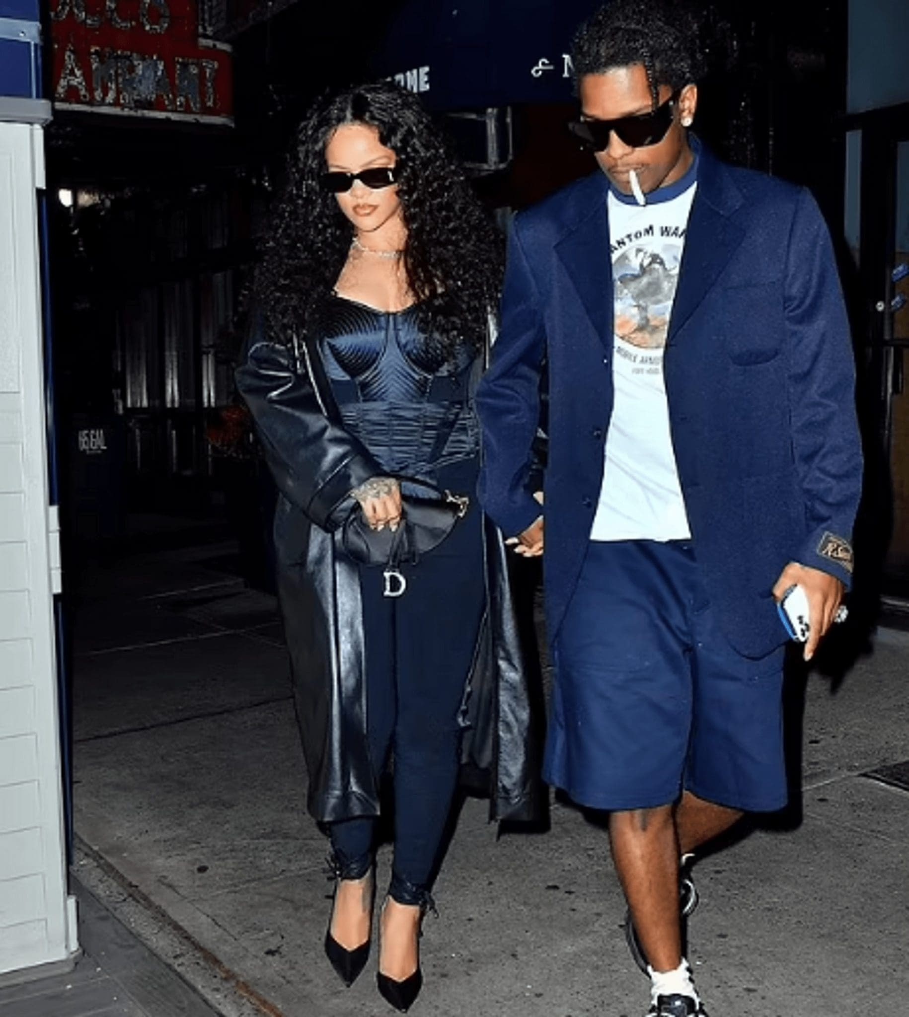 When Holding Hands With Her Boyfriend A$AP Rocky, Rihanna Looks Stunning With A Shiny Corset Top And Cones Bra