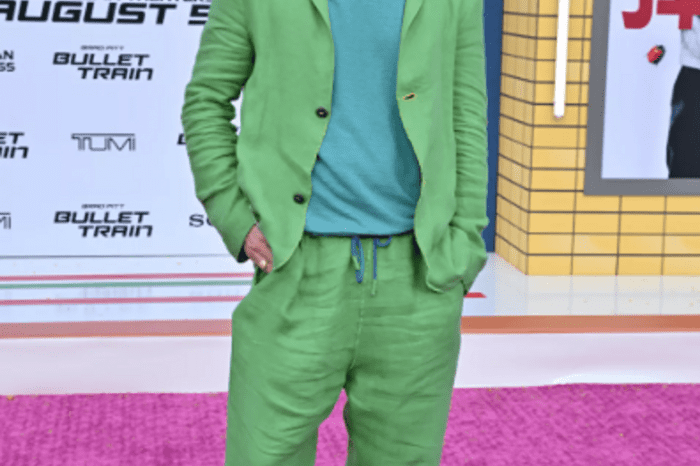At The Most Recent Bullet Train Premiere, Brad Pitt Opted Out Of The Skirt And Wore Bright Lime