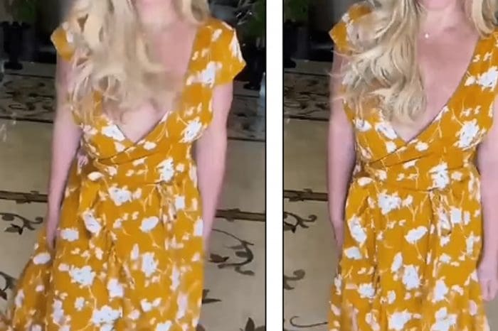 Britney Spears Dances Without A Soundtrack While Baring Her Breasts In A Low-Cut Yellow Dress