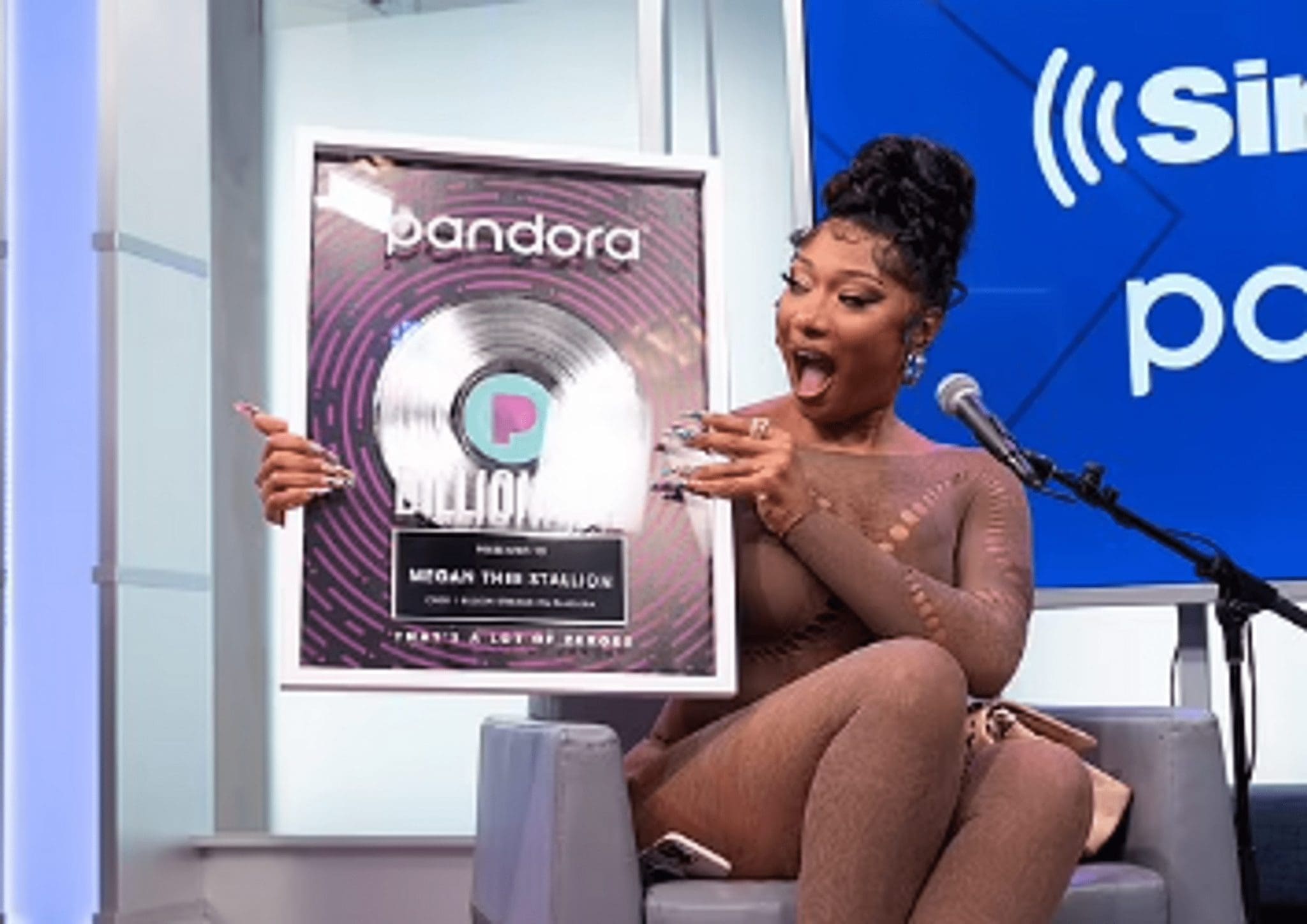 While Visiting Sirius XM W, Megan Thee Stallion Displayed Her Curves In A Transparent Catsuit
