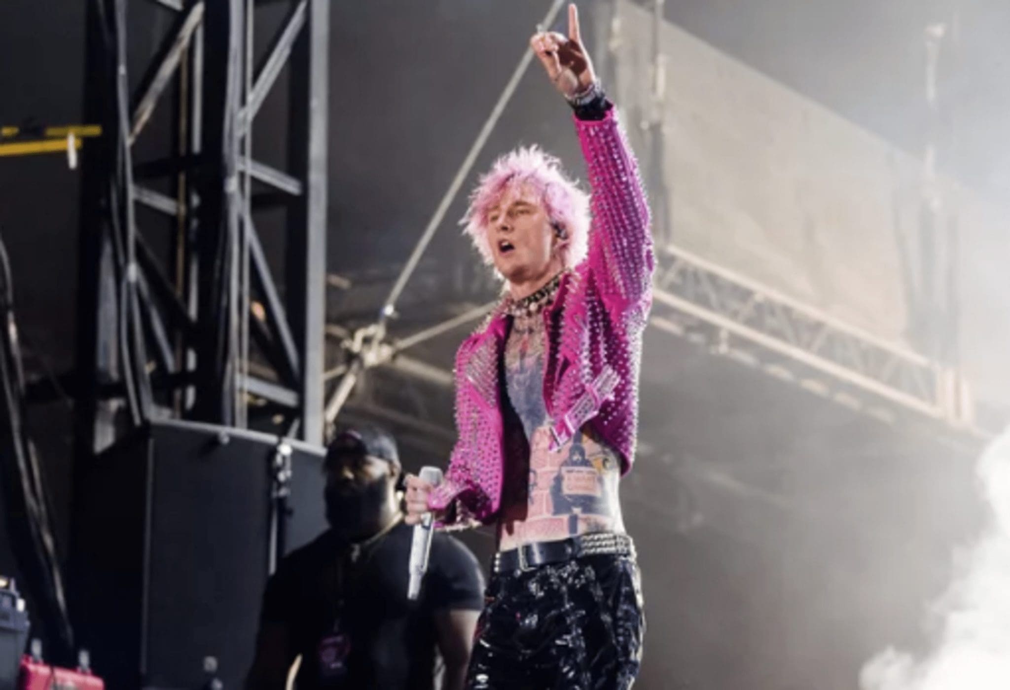 Machine Gun Kelly During His Mainstream Sellout Tour Stop In Cleveland, Kelly Shouted, 'I'm Rich, Bitch!' After Smashing A Champagne Glass On His Face