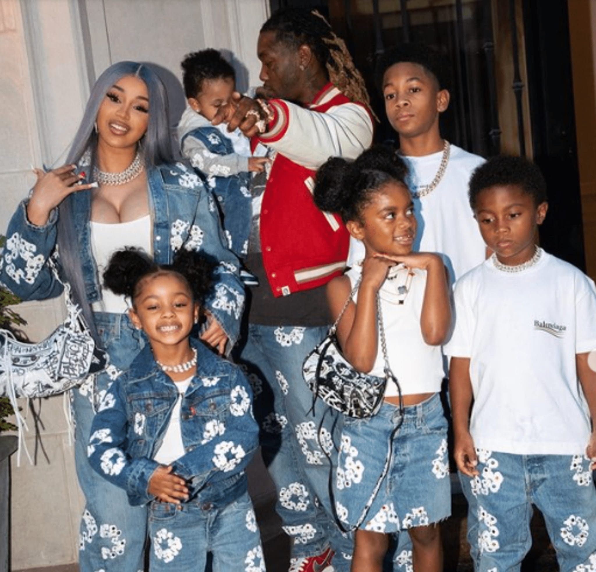 The Seven Members Of Cardi B And Offset's Family Dressed Alike To Celebrate The Birthday Of Their Son Wave