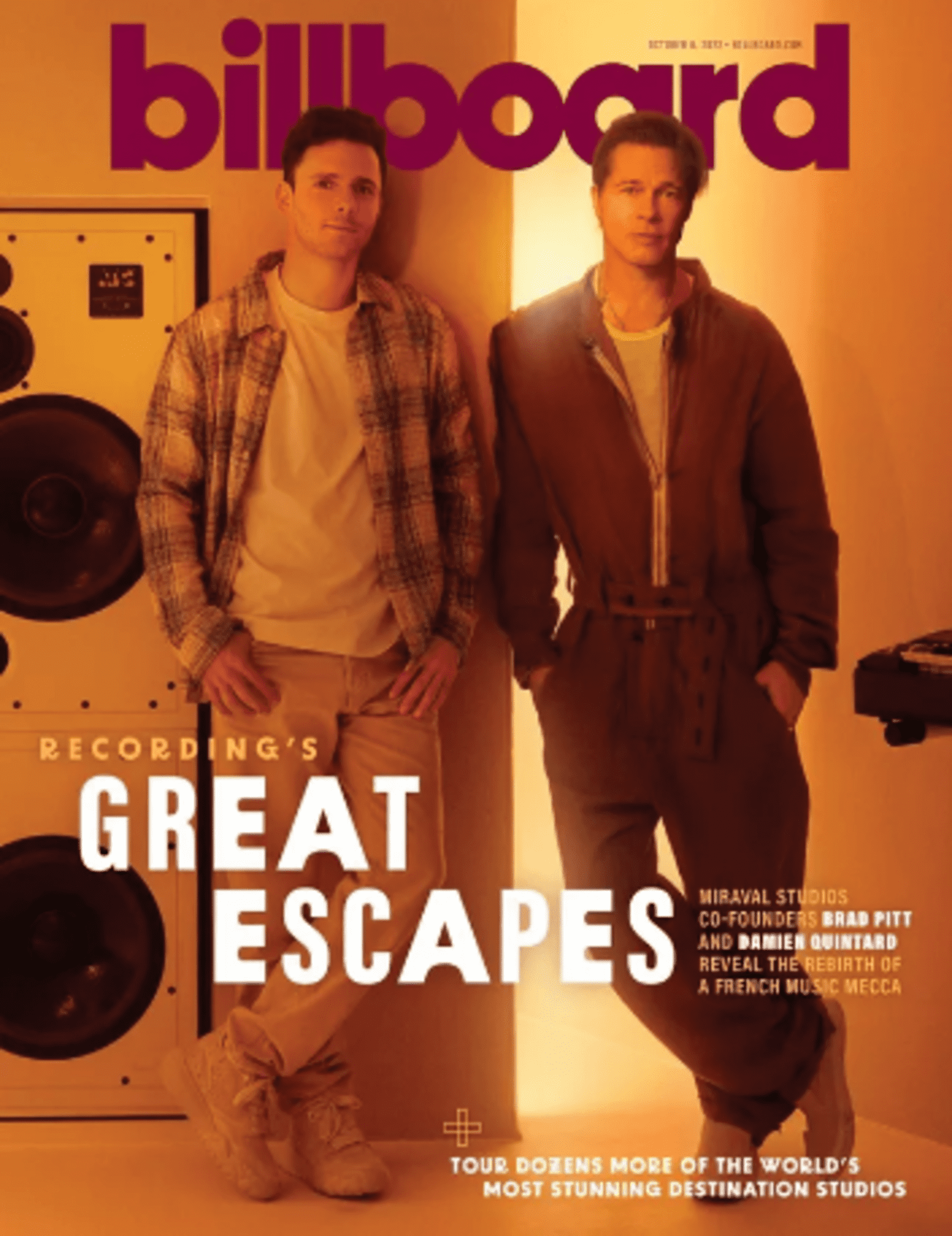 Presenting This Month's Issue Of Billboard Is Brad Pitt And French Producer Damien Quintard