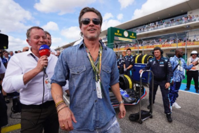 At The US Grand Prix, Brad Pitt Snubbed Sky Sports Commentator Martin Brundle By Ignoring Him On The Starting Grid