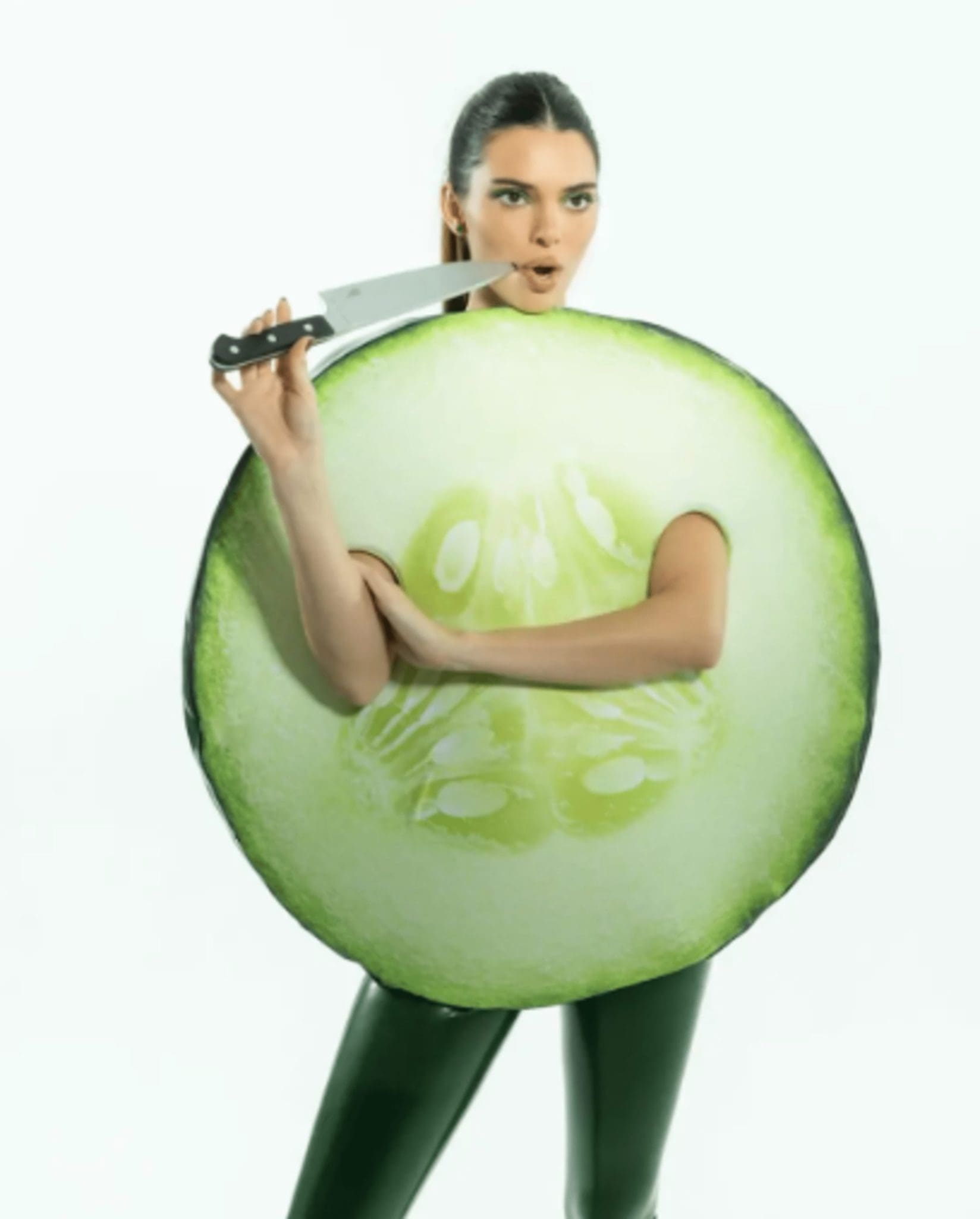 For Halloween, Kendall Jenner Wore A Cucumber Costume